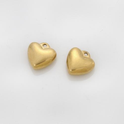 Stainless Steel Heart Pendants, 304 Stainless Steel, plated, DIY, more colors for choice, 7.90x7.90x3.40mm, Sold By PC