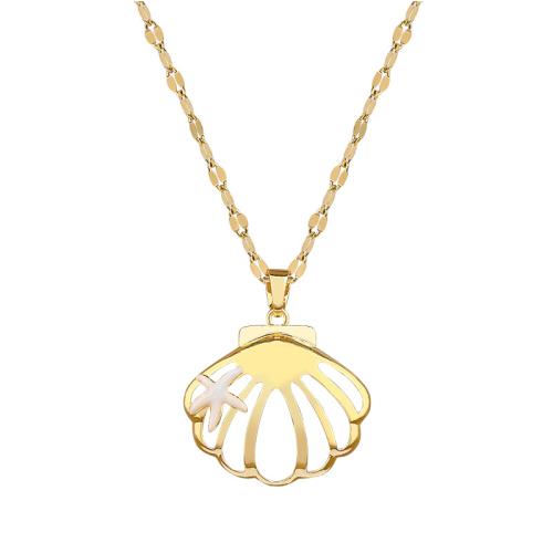 Brass Jewelry Set, with Titanium Steel, Shell, plated, different styles for choice & for woman & enamel & hollow, golden, Sold By PC