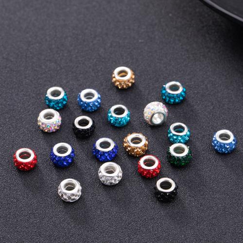 Abalorios de Fimo con Diamantes de Imitación , enviado al azar & Bricolaje, color mixto, 11x7mm, 100PCs/Bolsa, Vendido por Bolsa