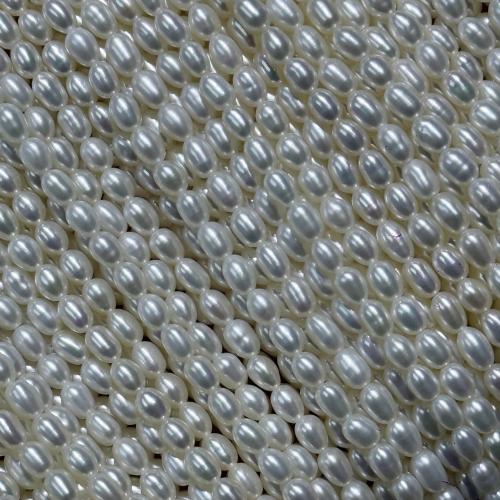 Cultured Rice Freshwater Pearl Beads, DIY, white, 3-3.5mm, Sold Per 37 cm Strand