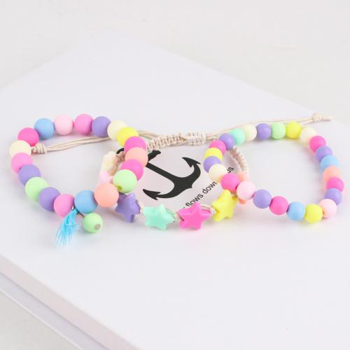 Acryl Armbänder, mit Wachsschnur, goldfarben plattiert, Modeschmuck, keine, verkauft von PC