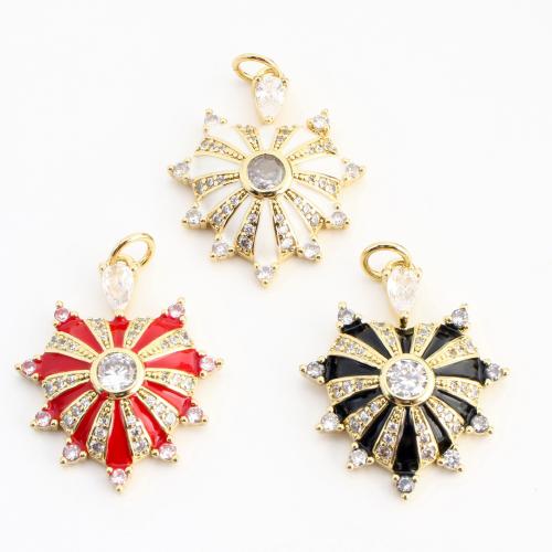 Befestigter Zirkonia Messing Anhänger, Herz, DIY & Micro pave Zirkonia & Emaille, keine, 24x20x5mm, verkauft von PC