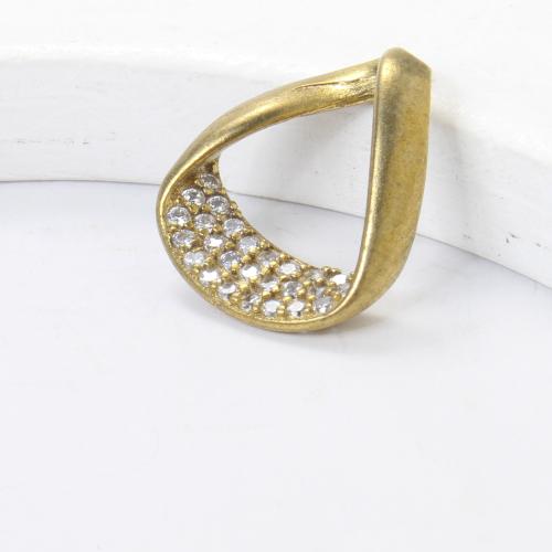 Strass Messing Anhänger, plattiert, DIY & mit Strass, goldfarben, frei von Nickel, Blei & Kadmium, 17x14.50x3.30mm, verkauft von PC