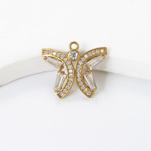 Латунные подвески со стразами, Латунь, Другое покрытие, DIY, Золотой, не содержит никель, свинец, 16.60x19x3.20mm, продается PC