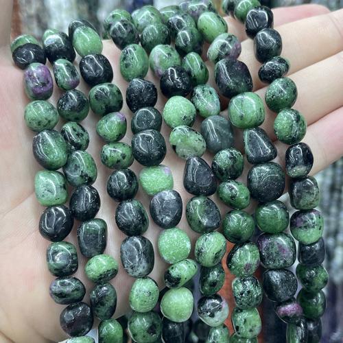 Abalorios de Gemas, Rubí en Zoisita, Bricolaje, color mixto, Vendido para 38 Sarta