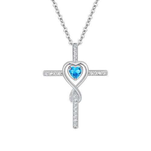 Cubic Zircon Micro Pave Brass Necklace, Cross, plated, fashion jewelry & micro pave cubic zirconia & for woman, more colors for choice, Sold By PC