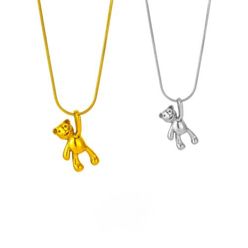 Stainless Steel Jewelry Necklace, 304 Stainless Steel, with Titanium Steel, Bear, plated, fashion jewelry & different styles for choice & for woman, Sold By PC