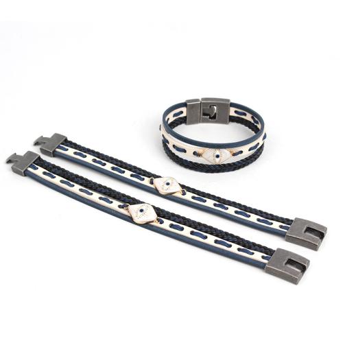 PU Schnur Armbänder, Zinklegierung, mit PU Leder & Messing, goldfarben plattiert, Modeschmuck, keine, verkauft von PC