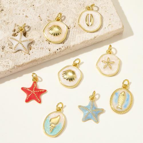 925 Sterling Silver Pendant, gold color plated, DIY & enamel, more colors for choice, 2PCs/Bag, Sold By Bag
