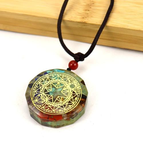 Collar de Ágata, con cordón poliéster, engomada de gota, Joyería & unisexo & diferentes patrones para la opción, Negro, Pendant :5cm, longitud:aproximado 53 cm, Vendido por UD