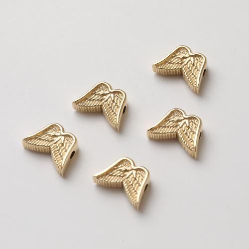 Stainless Steel Beads, 304 Stainless Steel, Wing Shape, plated, DIY & double-sided, more colors for choice, 12.60x8.80x4.10mm, Hole:Approx 1.8mm, Sold By PC