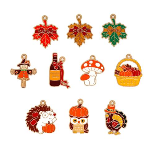 Tibetan Style Enamel Pendants, DIY & different styles for choice, golden, 10PCs/Bag, Sold By Bag