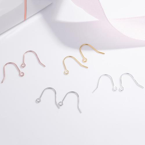 Gancho de Pendientes en Plata de Ley 925 , Bricolaje, más colores para la opción, 15x10mm, Vendido por Par