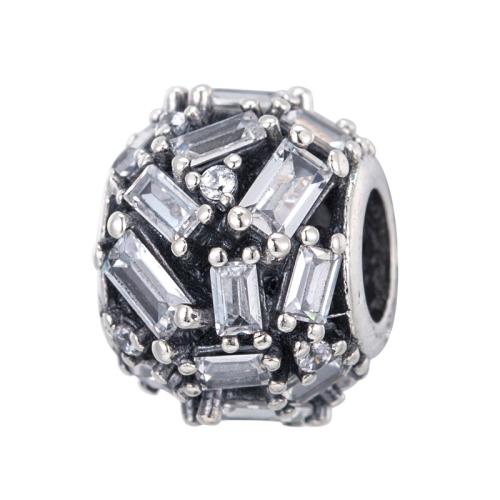 925 Sterling Silver European Beads, DIY & different styles for choice & enamel & with rhinestone, beads length 8-20mm, Sold By PC
