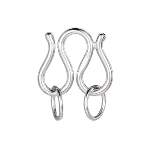 925 Sterling Silver S Hook Clasp, Letter W, DIY, more colors for choice, wire diameter 1mm, double-loop size: 06MM wire diameter *5MM diameter, Sold By PC
