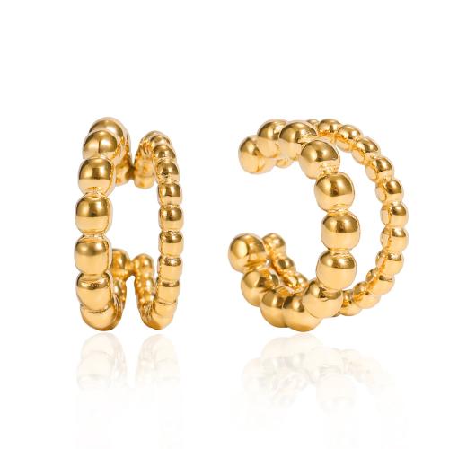304 Stainless Steel Earring Clip, gold color plated, fashion jewelry, more colors for choice, Sold By Pair