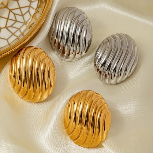 Stainless Steel Stud Earrings, 304 Stainless Steel, gold color plated, fashion jewelry, more colors for choice, Sold By Pair