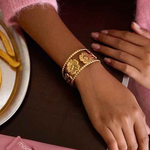 304 Stainless Steel Cuff Bangle, gold color plated, fashion jewelry, more colors for choice, Sold By PC