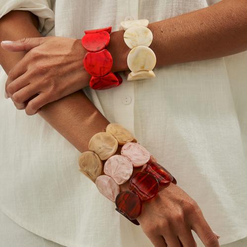 Resin Bracelets, gold color plated, fashion jewelry, more colors for choice, Sold By PC