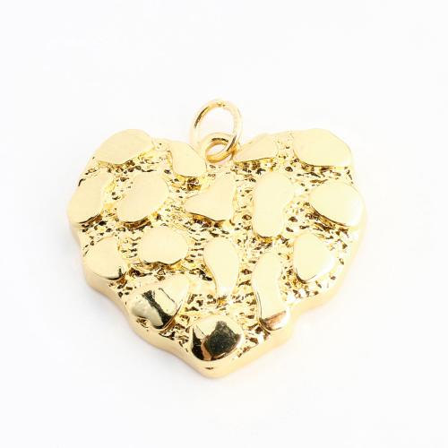 Brass Heart Pendants, DIY, golden, 20x23x4mm, Sold By PC