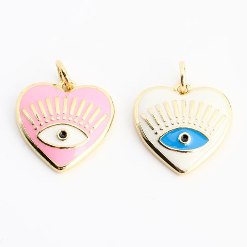 Brass Heart Pendants, gold color plated, DIY & enamel, more colors for choice, 16x16x3mm, Sold By PC