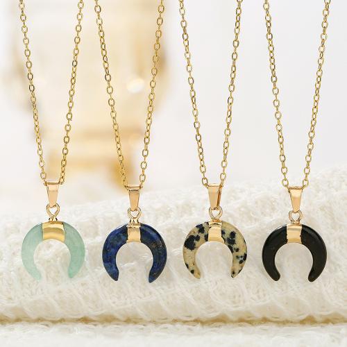 Edelstein Schmuck Halskette, mit Zinklegierung, Modeschmuck & verschiedenen Materialien für die Wahl & unisex, verkauft von PC