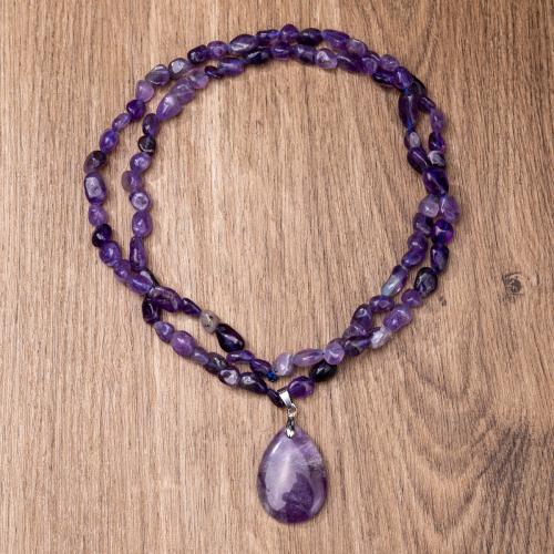 Collar de cuarzo, Piedras preciosas, Joyería & diferentes materiales para la opción & unisexo, Vendido por UD