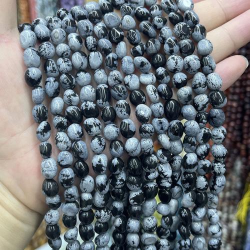Natural Snowflake Obsidian Beads, DIY, mixed colors, Sold Per 38 cm Strand