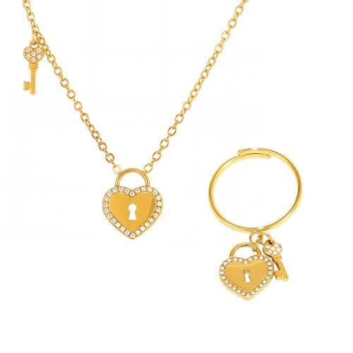 Cubic Zirconia Stainless Steel Jewelry Sets, 304 Stainless Steel, plated, different styles for choice & micro pave cubic zirconia & for woman, more colors for choice, Sold By PC