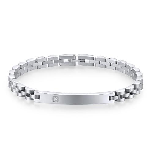 304 Edelstahl Armband, mit Schwarz+Magnet+Stein, plattiert, verschiedene Stile für Wahl & Micro pave Zirkonia & für Frau, verkauft von PC