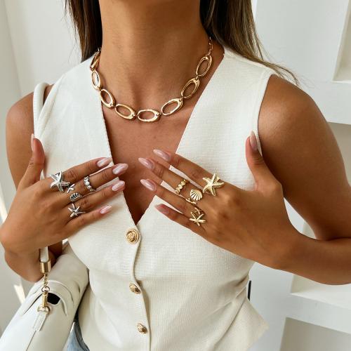 Tibetan Style Jewelry Sets, finger ring & necklace, fashion jewelry, more colors for choice, Sold By PC