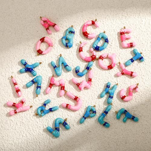 Stainless Steel Letter Pendants, 304 Stainless Steel, Alphabet Letter, DIY & enamel, more colors for choice, Sold By PC
