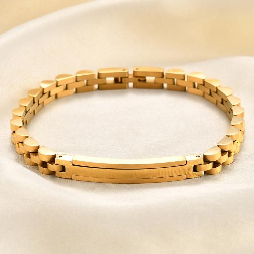 Stainless Steel Jewelry Bracelet, 304 Stainless Steel, gold color plated, fashion jewelry & laser pattern, more colors for choice, Sold By PC