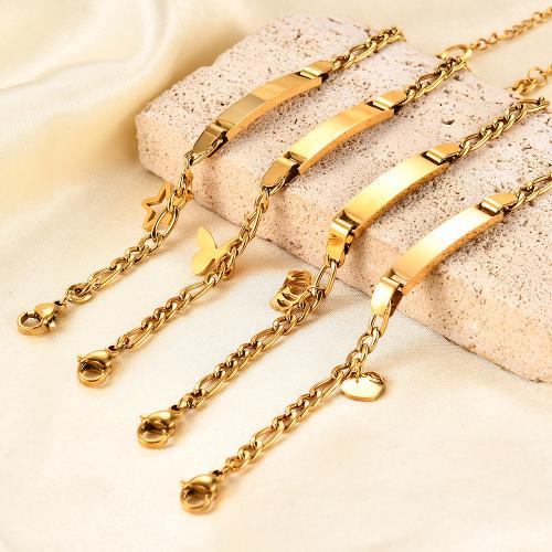 Stainless Steel Jewelry Bracelet, 304 Stainless Steel, gold color plated, fashion jewelry & laser pattern, more colors for choice, Sold By PC