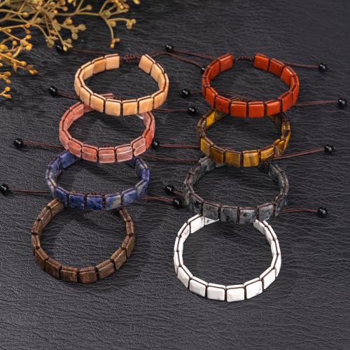 Gemstone Bracelets, with Polyester Cord, handmade, fashion jewelry & different materials for choice & Unisex, Sold By PC