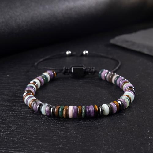 Gemstone Браслеты, Полудрагоценный камень, с Нейлоновый шнурок, Связанный вручную, ювелирные изделия моды & Женский, продается PC