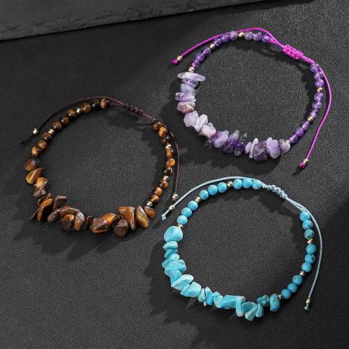 Gemstone Bracelets, with Nylon Cord, handmade, fashion jewelry & different materials for choice & Unisex, Sold By PC