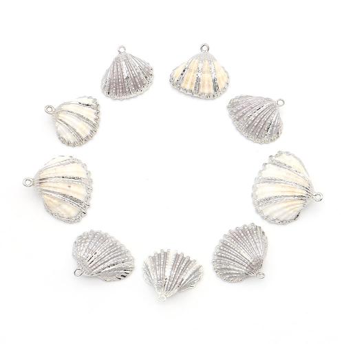 Shell Pendants, with Brass, Conch, plated, DIY, more colors for choice, Sold By PC