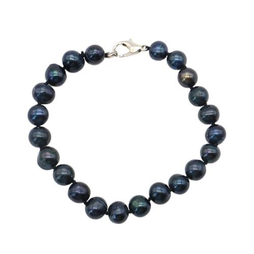 Freshwater Cultured Pearl Bracelet, Freshwater Pearl, with 304 Stainless Steel, Baroque, fashion jewelry, mixed colors, 8-9mm, Length:18 cm, Sold By PC