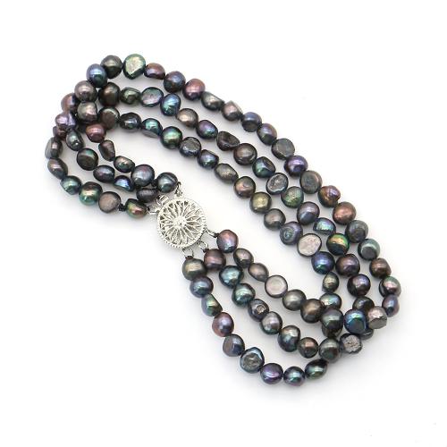 Freshwater Cultured Pearl Bracelet, Freshwater Pearl, with 304 Stainless Steel, irregular, fashion jewelry, mixed colors, 5-6mm, Length:18 cm, Sold By PC
