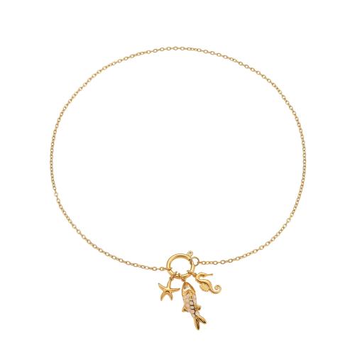 Enamel Stainless Steel Jewelry Set, 304 Stainless Steel, Fish, 18K gold plated, different styles for choice & for woman, Sold By PC