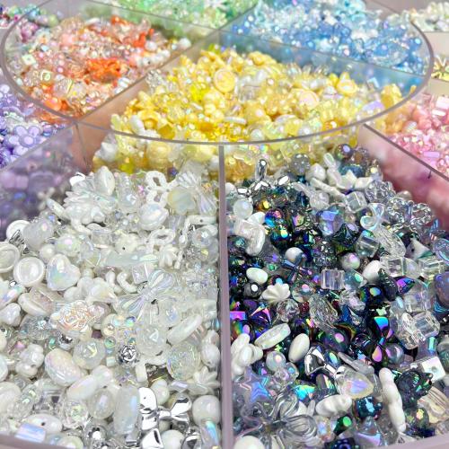 Mixed Acrylic Beads, DIY, more colors for choice, 10x10x10mm, 100G/Bag, Sold By Bag