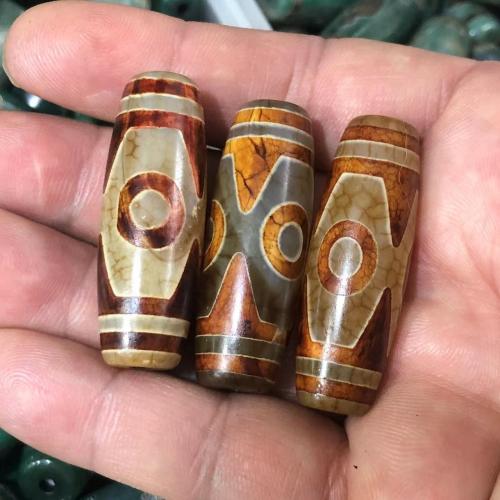Natural Tibetan Agate Dzi Beads, anoint, DIY & different designs for choice, 40x14mm, Sold By PC