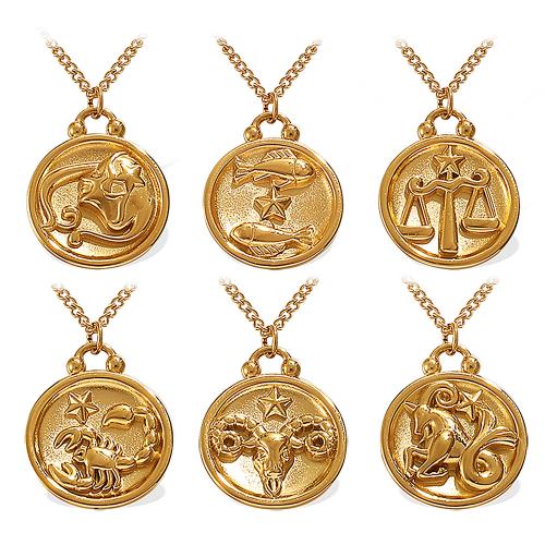 Stainless Steel Jewelry Necklace, 304 Stainless Steel, plated, Zodiac symbols jewelry & different designs for choice & for woman, more colors for choice, Sold By PC