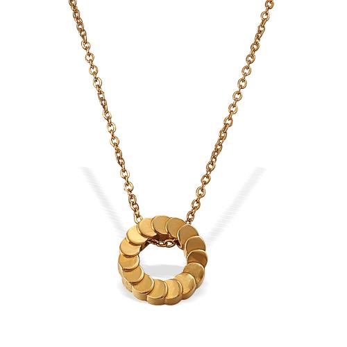 Stainless Steel Jewelry Necklace, 304 Stainless Steel, 18K gold plated, fashion jewelry & for woman & hollow, Sold By PC