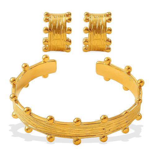 Fashion Stainless Steel Jewelry Sets, 304 Stainless Steel, 18K gold plated, fashion jewelry & different styles for choice & for woman, Sold By PC