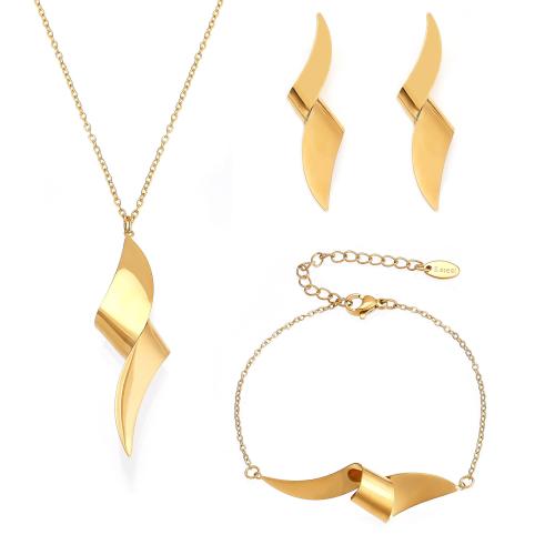 Conjuntos de joyería de acero inoxidable, acero inoxidable 304, chapado, diferentes estilos para la opción & para mujer, más colores para la opción, Vendido por UD