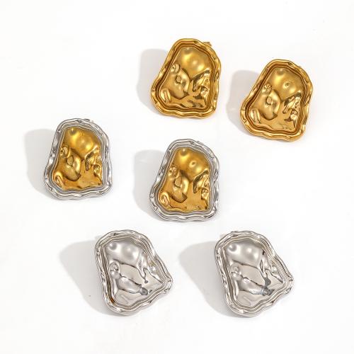 Stainless Steel Stud Earrings, 304 Stainless Steel, plated, fashion jewelry, more colors for choice, Sold By Pair