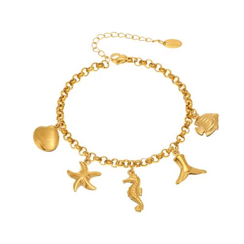 Stainless Steel Jewelry Bracelet, 304 Stainless Steel, 18K gold plated, fashion jewelry & different styles for choice & for woman, Sold By PC