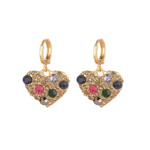 Cubic Zirconia Micro Pave Brass Earring, plated, different styles for choice & micro pave cubic zirconia & for woman, golden, Sold By Pair